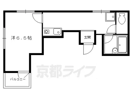 京都市烏丸線 松ケ崎駅(京都) 徒歩8分 2階建 築23年(1K/2階)の間取り写真