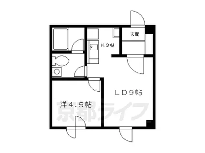 京都市烏丸線 鞍馬口駅 徒歩13分 5階建 築39年(1LDK/2階)の間取り写真