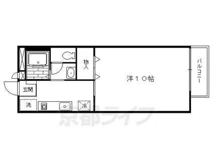 ポエム二番館(1K/1階)の間取り写真