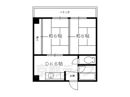 メーゾン・ヴィオレット(2DK/3階)の間取り写真