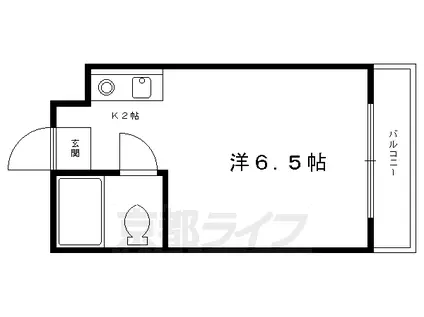 京阪電気鉄道鴨東線 出町柳駅 徒歩5分 3階建 築37年(1K/3階)の間取り写真
