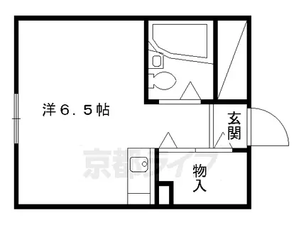 京福北野線 北野白梅町駅 徒歩15分 9階建 築37年(ワンルーム/5階)の間取り写真