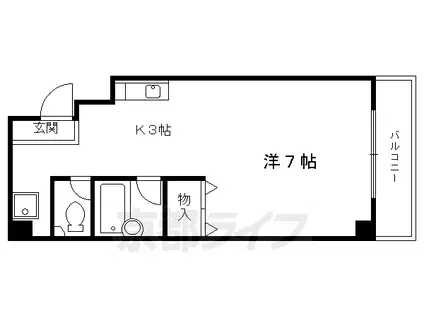 京都市烏丸線 今出川駅 徒歩8分 5階建 築29年(1K/2階)の間取り写真