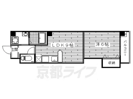 叡山電鉄 元田中駅 徒歩2分 3階建 築24年(1LDK/2階)の間取り写真