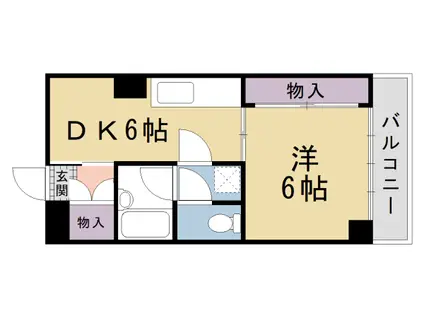 京都市烏丸線 北山駅(京都) 徒歩10分 4階建 築40年(1DK/1階)の間取り写真