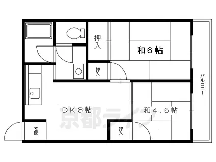 コーポバイロン(2DK/5階)の間取り写真