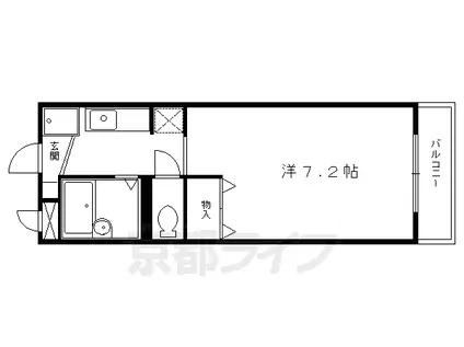 レジデンスひいらぎ(1K/2階)の間取り写真