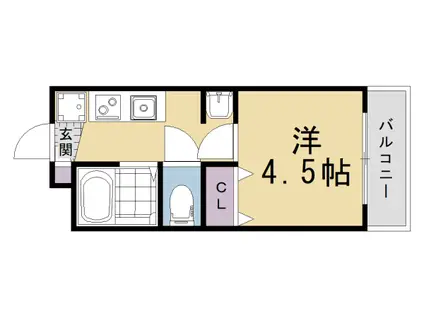 京阪電気鉄道鴨東線 出町柳駅 徒歩5分 3階建 築40年(1K/1階)の間取り写真
