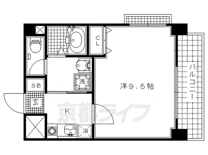 エレガント鴨川(1K/5階)の間取り写真