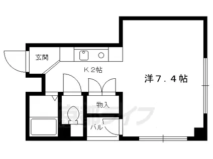 京都市烏丸線 松ケ崎駅(京都) 徒歩12分 5階建 築31年(1K/5階)の間取り写真