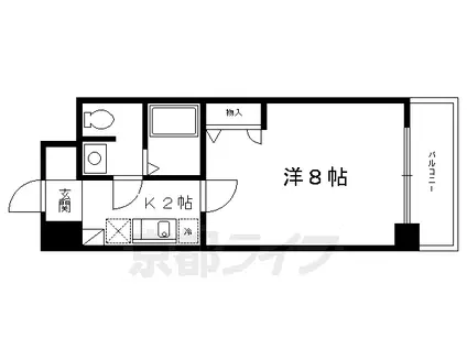 京阪電気鉄道鴨東線 出町柳駅 徒歩7分 5階建 築27年(1K/3階)の間取り写真