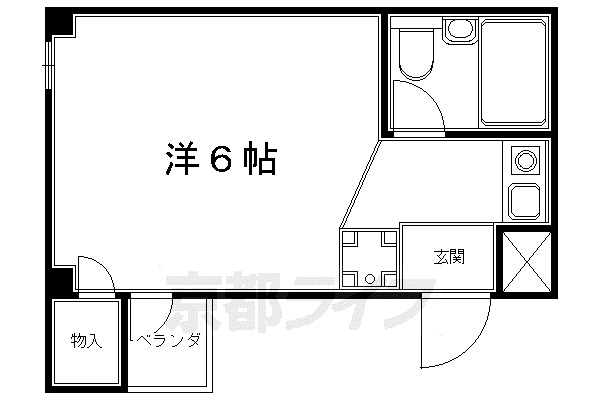 京阪電気鉄道鴨東線 神宮丸太町駅 徒歩10分 4階建 築31年(1K/2階)の間取り写真
