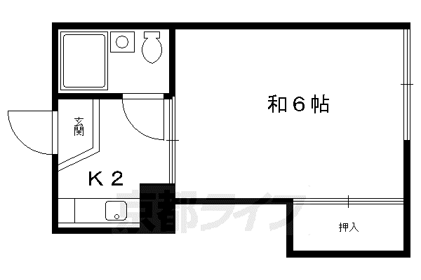 京都市烏丸線 鞍馬口駅 徒歩9分 3階建 築48年(1K/2階)の間取り写真