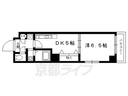 グランドパルティール・Ⅲ(1DK/2階)の間取り写真