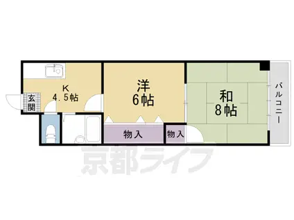 八文字屋ビル(2DK/2階)の間取り写真