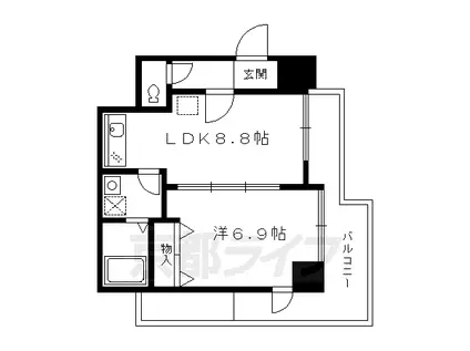 京都市烏丸線 今出川駅 徒歩12分 11階建 築22年(1DK/9階)の間取り写真