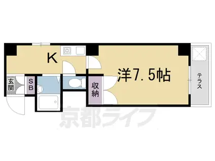 京都市烏丸線 丸太町駅(京都市営) 徒歩12分 3階建 築35年(2LDK/2階)の間取り写真