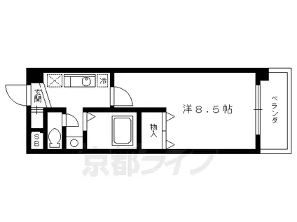 京福北野線 北野白梅町駅 徒歩24分 3階建 築23年(1K/1階)の間取り写真