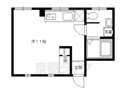 伸幸ビル(ワンルーム/4階)の間取り写真