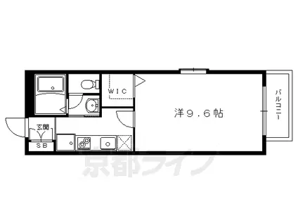コーポHALUNAⅡ(1K/2階)の間取り写真