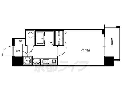 京阪電気鉄道鴨東線 出町柳駅 徒歩4分 10階建 築24年(1K/9階)の間取り写真