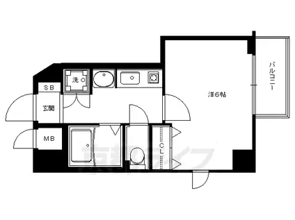 京阪電気鉄道鴨東線 出町柳駅 徒歩4分 10階建 築24年(1K/5階)の間取り写真