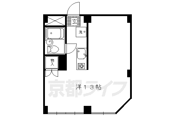 Mビル(ワンルーム/5階)の間取り写真