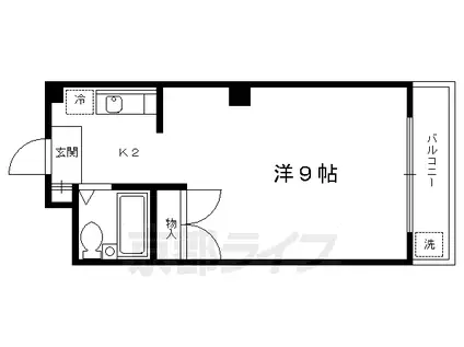 京都市烏丸線 今出川駅 徒歩10分 4階建 築55年(1K/2階)の間取り写真