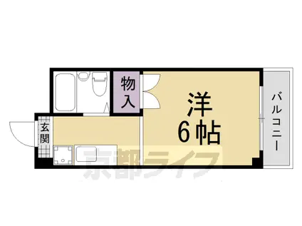 京都市烏丸線 北山駅(京都) 徒歩27分 4階建 築40年(1K/4階)の間取り写真