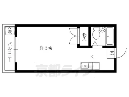 京都市烏丸線 鞍馬口駅 徒歩5分 2階建 築32年(1K/2階)の間取り写真