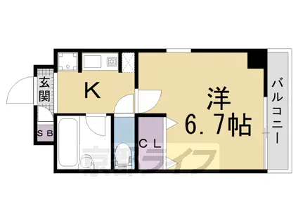 UNISIDE VAN(1K/1階)の間取り写真