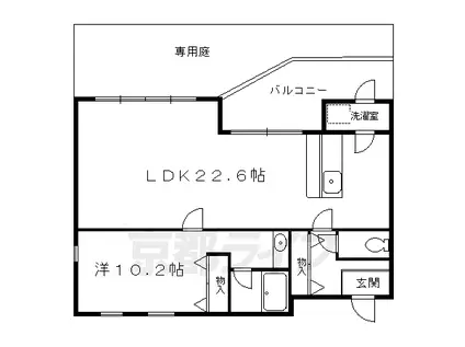 叡山電鉄 一乗寺駅 徒歩7分 3階建 築37年(1LDK/1階)の間取り写真