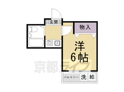 京都市烏丸線 北大路駅 徒歩13分 4階建 築30年(1K/3階)の間取り写真