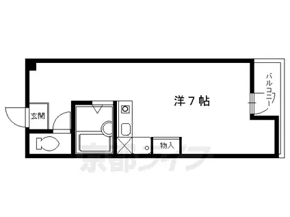 カンナヴィラ(ワンルーム/2階)の間取り写真