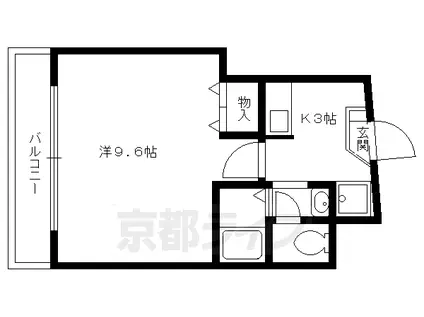 叡山電鉄 茶山・京都芸術大学駅 徒歩1分 4階建 築23年(1K/4階)の間取り写真