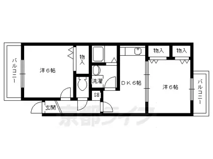 ハウス比果(2DK/1階)の間取り写真