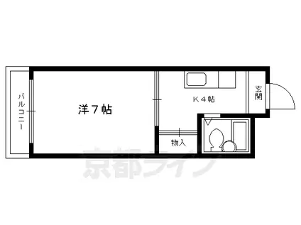 叡山電鉄 一乗寺駅 徒歩5分 5階建 築40年(1K/3階)の間取り写真