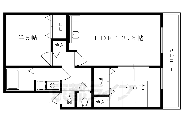 セジュールマーゴ(2LDK/2階)の間取り写真