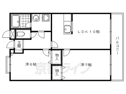 アメニティハイツ中川(2LDK/1階)の間取り写真