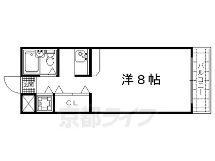 SHINES FLATS(ワンルーム/3階)の間取り写真