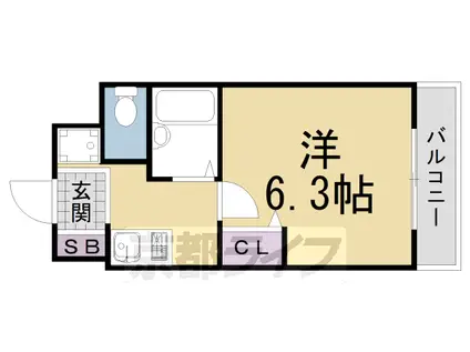 叡山電鉄 元田中駅 徒歩20分 4階建 築30年(1K/2階)の間取り写真