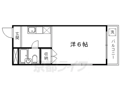 叡山電鉄 一乗寺駅 徒歩10分 3階建 築43年(1K/1階)の間取り写真