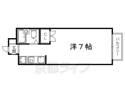 ミニヨン北白川(1K/2階)の間取り写真