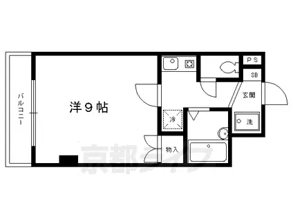 京都市烏丸線 北大路駅 徒歩10分 6階建 築31年(1K/1階)の間取り写真