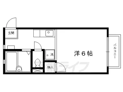 京都市烏丸線 北大路駅 徒歩11分 2階建 築32年(1K/2階)の間取り写真
