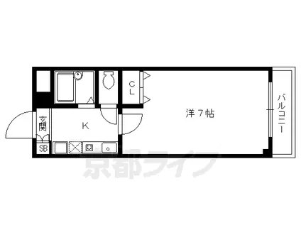 京都市烏丸線 北大路駅 徒歩37分 2階建 築29年(1K/2階)の間取り写真