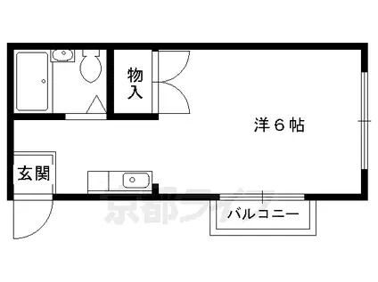 京阪電気鉄道鴨東線 出町柳駅 徒歩30分 2階建 築40年(1K/1階)の間取り写真