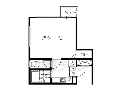 京阪電気鉄道鴨東線 出町柳駅 徒歩18分 4階建 築22年(1K/3階)の間取り写真