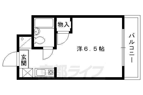 京阪電気鉄道鴨東線 神宮丸太町駅 徒歩10分 3階建 築30年(1K/3階)の間取り写真