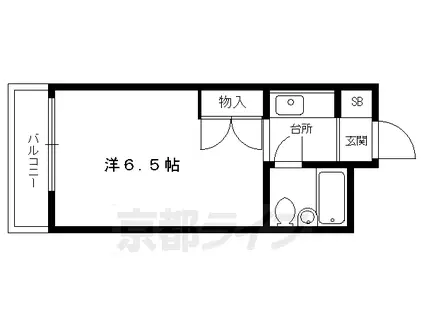 京都市烏丸線 今出川駅 徒歩7分 3階建 築47年(1K/1階)の間取り写真